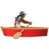 🚣🏾‍♀️ woman rowing boat: medium-dark skin tone display on Apple